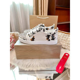 Louboutin-style red bottom shoes guangdong version european station cl red bottom shoes best selling studded shoes studded shoes fashioneasiest for match red bottom studded sneakers