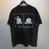 SAINT MICHAEL Vintage T Shirt Direct Spray Washing Water Old Short Sleeve