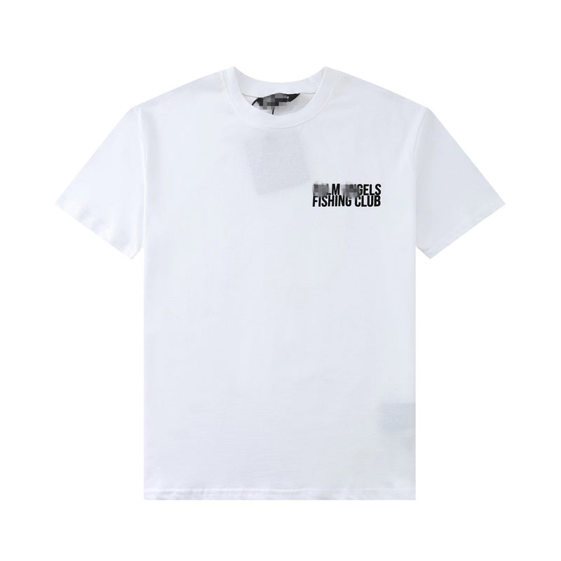 Palm Angels T Shirts Angel Cartoon Letter Print Short Sleeve T-shirt Men's Loose Half Sleeve