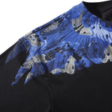 Marcelo Burlon T Shirt MB Blue Wings Men's and Women's Same Hip Hop Pure Cotton