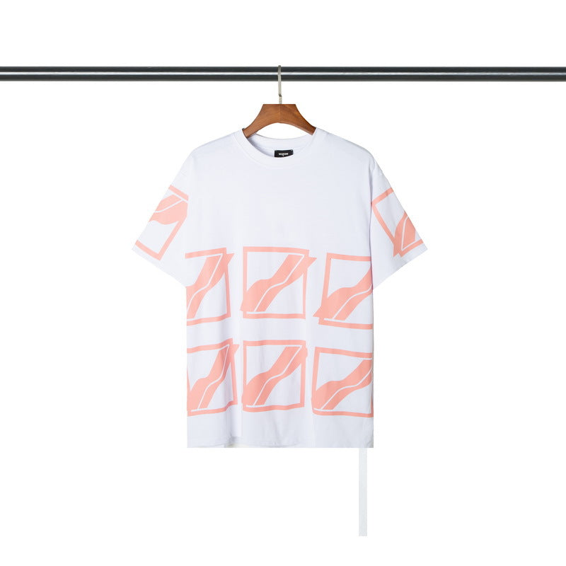 We11 Done T Shirts Men's and Women's Same Loose Cartoon Pattern Pure Cotton
