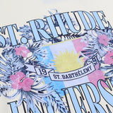 Rhude T Shirt Flag Floral Print Short Sleeve T-Shirt
