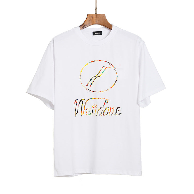 We11 Done T Shirts Printed Loose plus Size Crew Neck Same Style for Men and Women