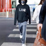 Palm Angels Sweatshirts Suit Striped Color Matching Sports Suit Loose Casual Suit