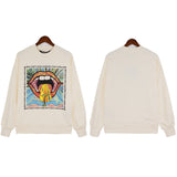 Palm Angels Sweatshirts Painted Mouth Logo Print Long Sleeve Crew Neck Sweater