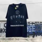 Men Vintage T-Shirts "RAMMSTEIN" Washed Black Tee