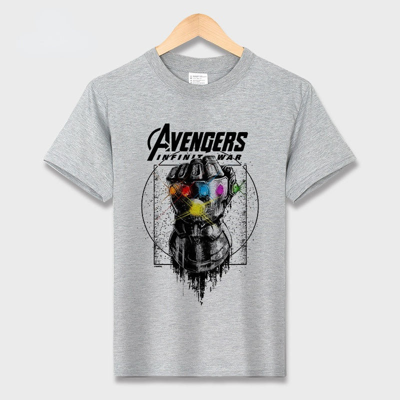 Marvel T Shirt Unlimited Gloves Marvel Heroes Cotton T-shirt Short Sleeve