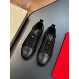 Louboutin-style red bottom shoes cl red bottom shoes men genuine leather loafers flatsplaid business leather shoes abrasion resistanteasiest for matchcasual men's shoes
