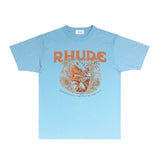 Rhude T Shirts Printed Trendy Pure Cotton