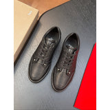 Louboutin-style red bottom shoes clmen genuine leather red bottom casual shoes imported cowhide breathable low-top sneakers trendy men's shoes