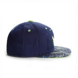 Trendy flat brimmed hat holding cigarette for sunshade
