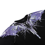 Marcelo Burlon T Shirt MB Purple Lightning Wings Pure Cotton Men and Women Same Style