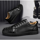 Louboutin-style red bottom shoes europeancl rivetstrendy men's shoes red bottom sneakersfashioneasiest for matchbest selling breathable casual shoes