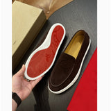 Louboutin-style red bottom shoes clfashioncasual loafers export classic pure color canvas breathable trendycasualstylish men's shoes