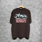 Amiri t shirts wine glass letterprinting short sleeves