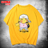 Men and Women Pokemon Pikachu T Shirt Y Pikachu Short Sleeve T-shirt for Men and Women