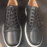 Louboutin-style red bottom shoes cl style rivet men's shoes low-top casual sneakers genuine leather trendyeasiest for match red bottom shoes wholesale export men's shoes