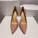 Louboutin-style red bottom shoes fashionclassy style side empty cl red bottom side empty high heels sexy pointed toe flats single shoes stiletto shoes women's shoes