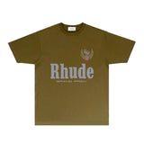 Rhude T Shirts Printed Trendy Pure Cotton