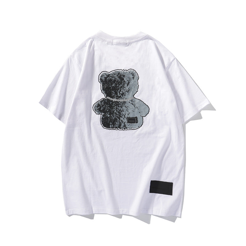 We11 Done T Shirts Teddy Bear Reflective Necklace Short Sleeve T-shirt for Men and Women