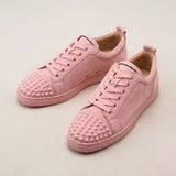 Louboutin-style red bottom shoes european station cl men's shoes rivets red bottom sneakers easiest for matchtrendy rivets couple style casual european goods
