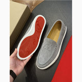Louboutin-style red bottom shoes clfashioncasual loafers export classic pure color canvas breathable trendycasualstylish men's shoes
