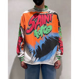 Men Vintage T-Shirts SAINT MICHAEL Vintage High Street Loose Casual T-Shirt
