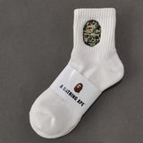 Bape Socks Male Female Medium Tall Tube