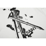 Unisex T-Shirts Saint Michael Fun Nail Print Casual Loose T-Shirt