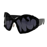 Trendy punk glasses alien shape