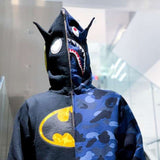 Bathing Ape Hoodie Camo Batman Zip Fleece Hooded Cardigan Shark Head Sweater Jacket