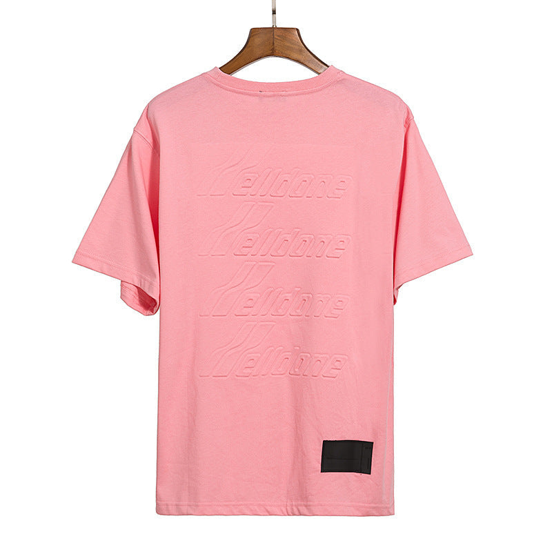 We11 Done T Shirts We11done Engraved Letters Solid Color Loose