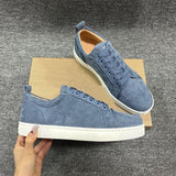 Louboutin-style red bottom shoes european station export model: cl red bottom studded shoes embroider men's sneakers black casualcouple model