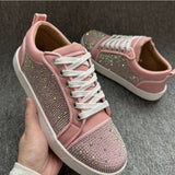 Louboutin-style red bottom shoes europeancl rivetstrendy men's shoes red bottom sneakersfashioneasiest for matchbest selling breathable casual shoes