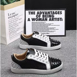 Louboutin-style red bottom shoes europeancl rivetstrendy men's shoes red bottom sneakersfashioneasiest for matchbest selling breathable casual shoes