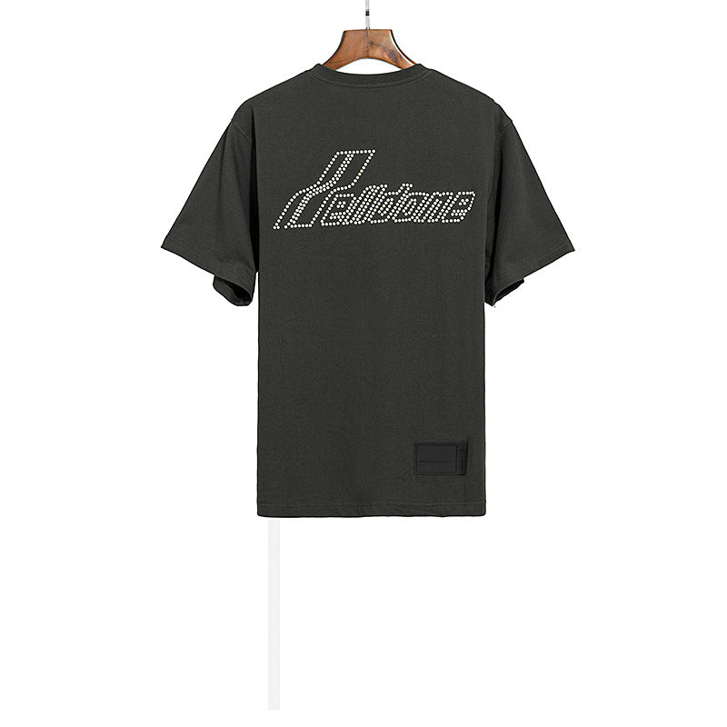 We11 Done T Shirts Logo Letter Offset T-shirt Solid Color Loose Men and Women