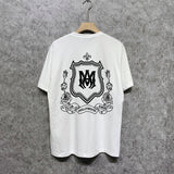 Amiri t shirts flower shield printing short sleeve