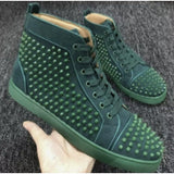 Louboutin-style red bottom shoes cl red bottom shoes european station export men's shoes rivet sneakers trendyflats breathable willow couple style