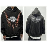 Mens Vintage T-Shirts printed fleece hooded sweater vintage