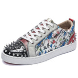 Louboutin-style red bottom shoes spring cl red bottom street sneakers men's shoes trendystudscasual shoes fashion spirit boy shoes