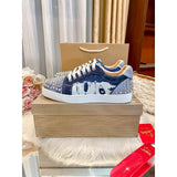 Louboutin-style red bottom shoes guangdong version european station cl red bottom shoes best selling studded shoes studded shoes fashioneasiest for match red bottom studded sneakers
