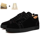 Louboutin-style red bottom shoes european station export model: cl red bottom studded shoes embroider men's sneakers black casualcouple model
