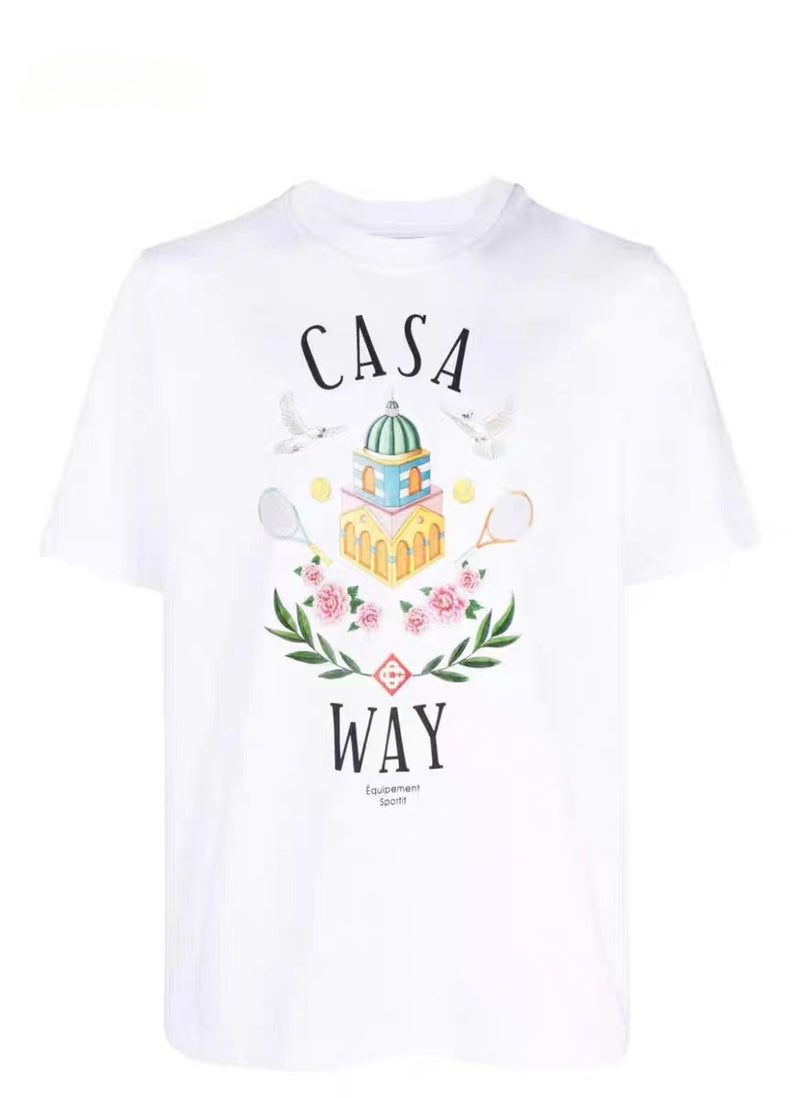 Casablanca T Shirts Crew Neck Loose Cotton Tee