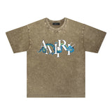 Amiri washed t-shirt letter dragon printing short sleeves