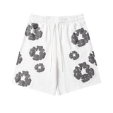 Denim Tears Outfit: T Shirt/Shorts (Separate Purchase Options) Puff Print Short Sleeve T-shirt Loose Couple Shorts Suit