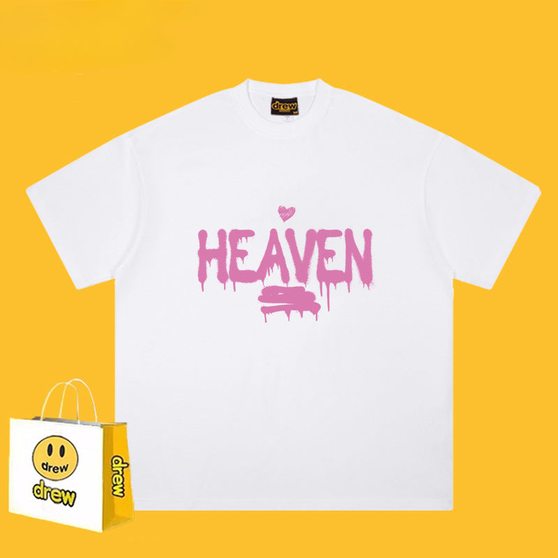 Drew T Shirts Smiley Face Letter Printing
