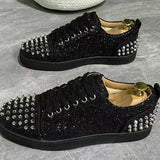 Louboutin-style red bottom shoes men quality european goods accl red bottom casual sneakers fashionpopularlow ankle shoes black gold trendyeasiest for match