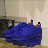 Louboutin-style red bottom shoes european station cl men's shoes rivets red bottom sneakers easiest for matchtrendy rivets couple style casual european goods