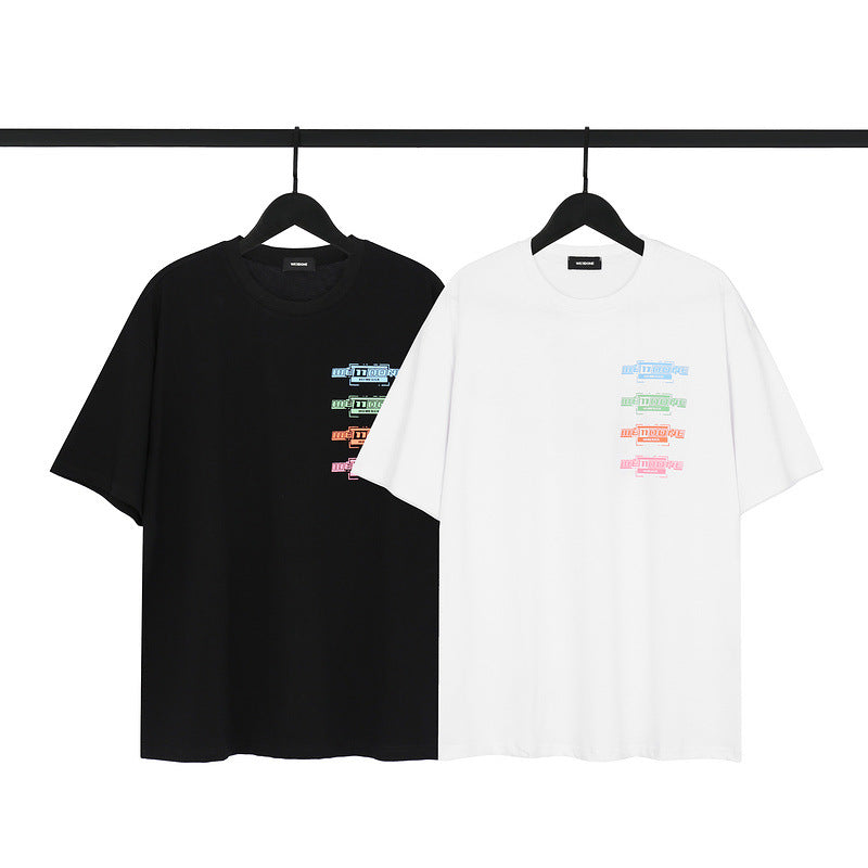 We11 Done T Shirts Color Logo Back Printing Men's and Women's Same Summer Casual