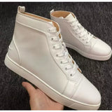 Louboutin-style red bottom shoes european station rivets cl red bottom shoes black velvet nails suede high-top hot diamond shoes fashiontrendyeasiest for match sneakers pure original